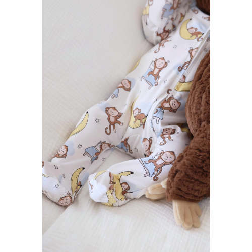 Monkey See, Monkey Snooze Zipper Footie
