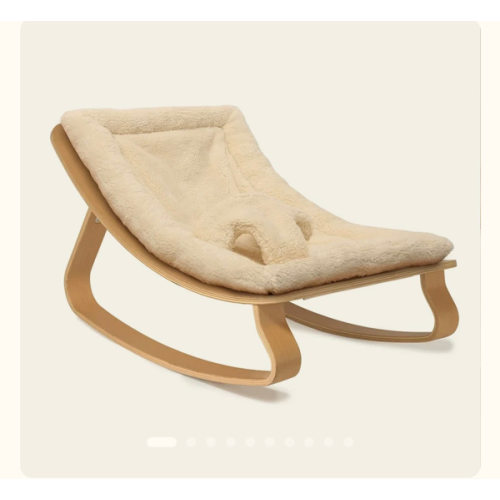 LEVO Baby Rocker in natural wood/fur– Charlie Crane Paris