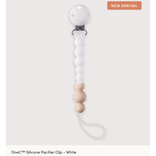 OneC™ Silicone Pacifier Clip - White