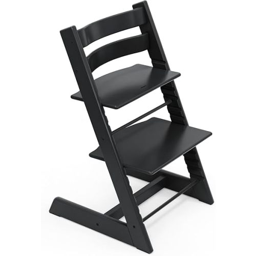 Stokke Tripp Trapp Chair, Black - Adjustable, Convertible Chair for Toddlers, Children & Adults - Convenient, Comfortable & Ergonomic - Classic Design