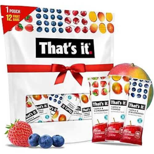 That's it. Variety Pack 100% Natural Real Fruit Bar, Best High Fiber Vegan, Gluten Free Healthy Snack, Paleo for Children & Adults, Non GMO No Added Sugar, No Preservatives Energy Food (12 Pack)