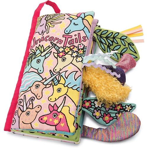 Jellycat Soft Cloth Baby Books, Unicorn Tails, 8 inches