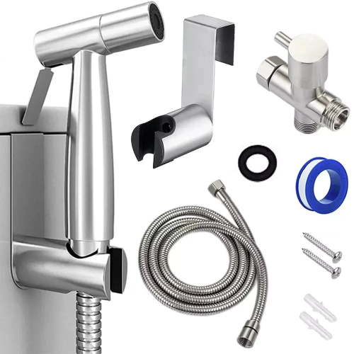 Bidet Sprayer for Toilet, Handheld Sprayer Kit, Cloth Diaper Sprayer Set - Easy to Install - Stainless Steel