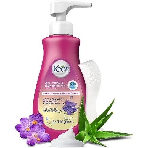 Hair Remover, Veet Gel Hair Removal Cream Sensitive, 13.5 Ounce, Sensitive formula with Aloe Vera and Vitamin E (pack of 1)