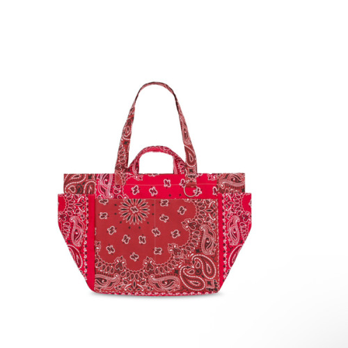 Sac Picnic Large Red Paisley Cotton Shoulder Bag