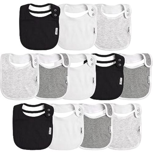 Baby Snap Bibs,Drooling Bibs for Baby Boys & Girls,Infant Bibs,Organic Cotton Bandana Bibs,Machine Washable