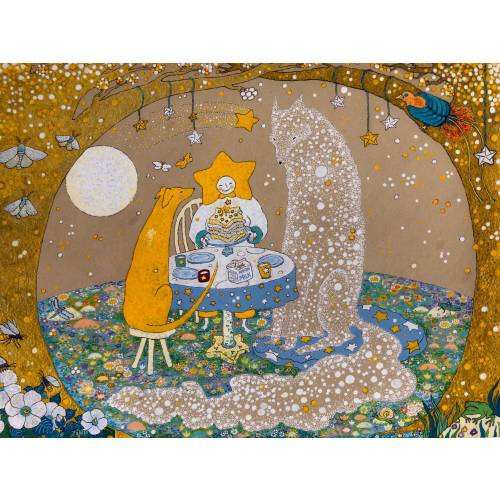 Art Print • Cake and Friends • Stardog illustration by E.K.Mosley • A4, A3
