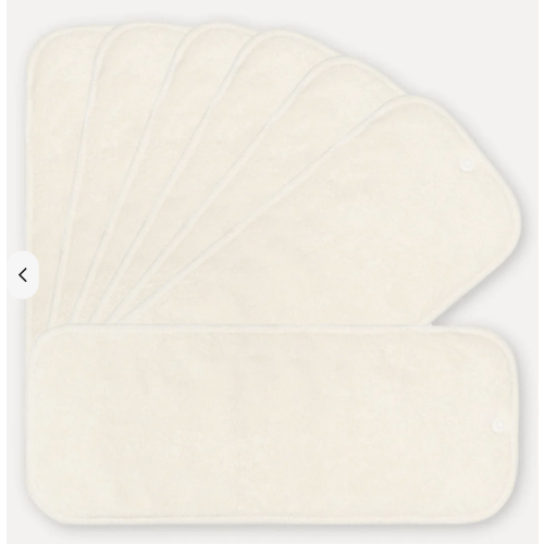7 Pack Bamboo Inserts with Button Snaps