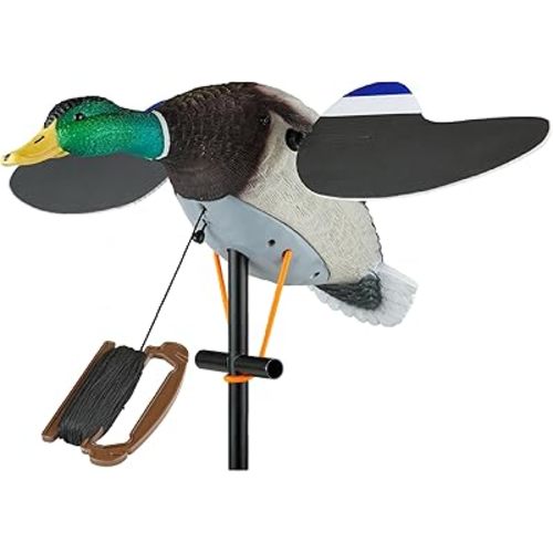 Lucky Duck Spinning Wing Motion Duck Decoys for Hunters, Lucky Pull String, Drake Mallard