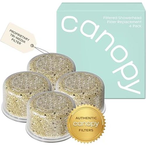 Canopy Authentic Showerhead Filter Replacement - 4 Pack - Compatible with All Canopy Shower Heads - 90 Day Use