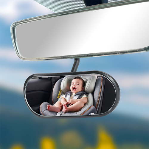 Car Rearview Mirror, 360° Adjustable Wide View Safety Mirror, Shatterproof Backseat Monitor for Infants & Kids, Easy to Install Interior Mirror with HD Clear, No Deformation Glass