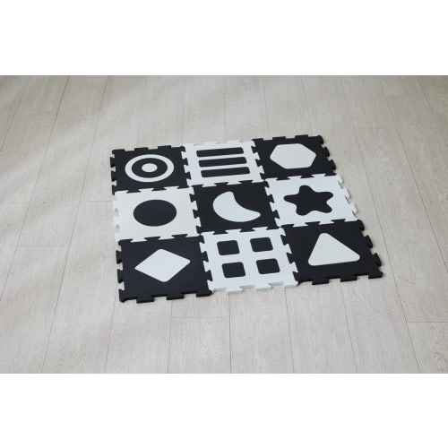 4Baby Puzzle Mats Black & White 9 Piece Set