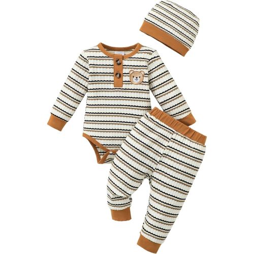 NZRVAWS Baby Boy Clothes Newborn Infant Outfits Fall Winter Toddler Romper Pants Set Clothing 0 3 6 9 12 18 Months