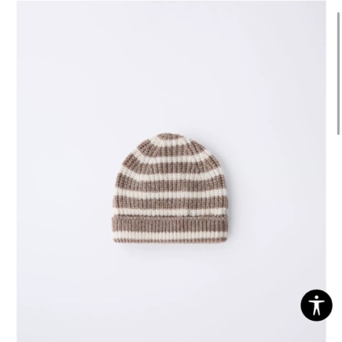 STRIPED KNIT HAT - Ecru / Brown | ZARA United States