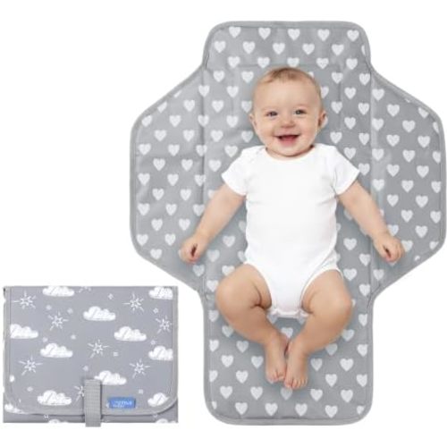 Baby Portable Changing Pad Travel - Waterproof Compact Diaper Changing Mat - Lightweight & Foldable Baby Diaper Changer, Newborn Shower Gifts