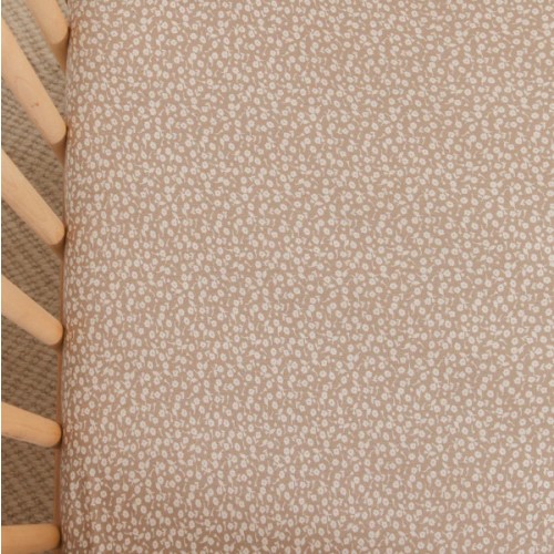 Cream Floral Crib Sheet