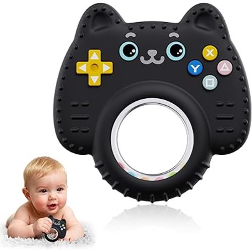 Teething Toys for Babies 0-6 6-12 Months, Remote Game Controller 3-in-1 Baby Teether Rattle Sensory Toy, BPA Free Food-Grade Silicone Baby Toys 0-24 Months, Teething Relief Newborn Essentials Gift
