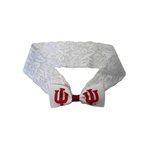 WHITE Lace Baby Indiana Hoosiers Baby Headband - 2810516