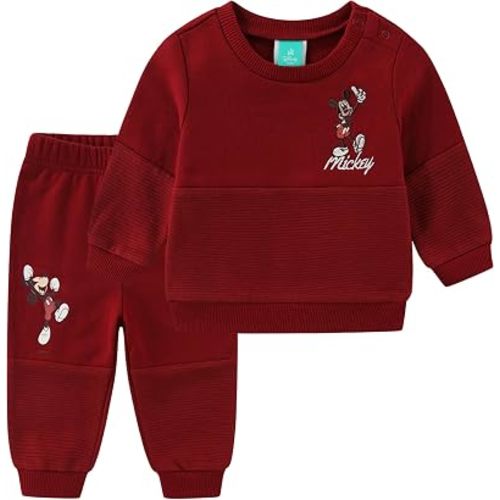 Disney Mickey Mouse Baby Boys Pullover Sweatshirt and Fleece Pants Set for Newborn Infants