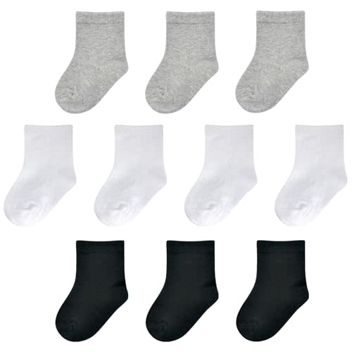 Baby Socks 0-3 months Infant White Crew Socks Baby Girls Newborn Dress Socks Boys Baptism Christening 10 Pack