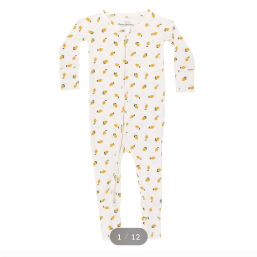 Lemons Small Ribbed Zip Romper