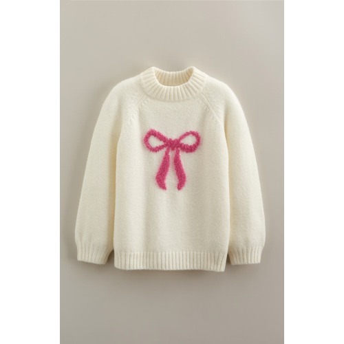 Toddler Fuzzy Bow Sweater