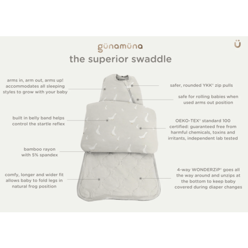 swaddle sleep sack - goose / 1.0 tog