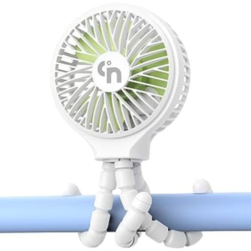 WiHoo Stroller Fan Clip On for Baby Battery Operated Fan Portable Fan Rechargeable Mini Handheld Car Seat Fan Small USB Desk Personal Fan for Stroller Accessories/Crib/Camping/Traveling