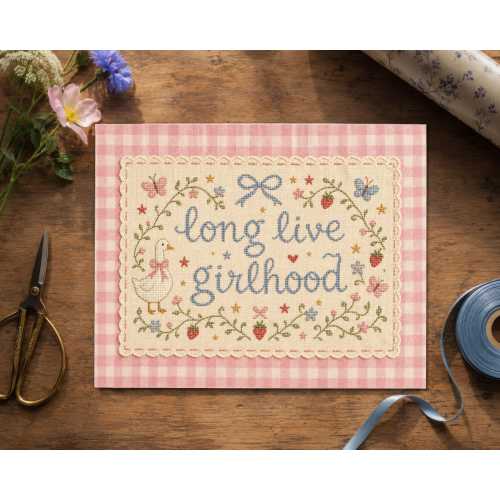 Long Live Girlhood Wall Art | Goose Nursery Decor | Cottagecore Girl Room Decor | Pink Gingham Wall Art Print| 8x10 & 11x14