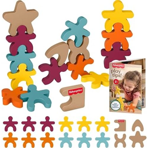 Fisher-Price Wood Montessori Stacking Shapes Learning Activity