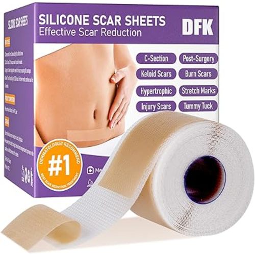 Silicone Scar Sheets, Silicone Scar Tape, Reusable Professional Scar Silicone Strips, Soft Silicone Scar Sheets for Surgical Scars,Keloid,Acne Scars,Burn Scar,C-Section (5M)
