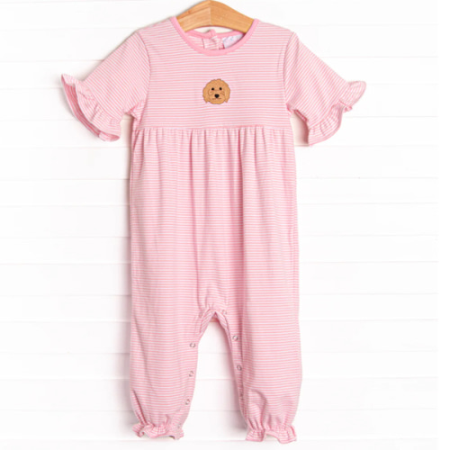 Doodle Days Embroidered Romper, Pink – Stitchy Fish