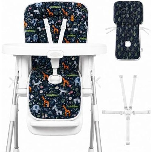 Baby High Chair Cover Replacement, High Chair Cushion with Harness