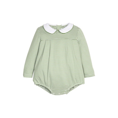 Pleated Peter Pan Bubble - Watercress Stripe