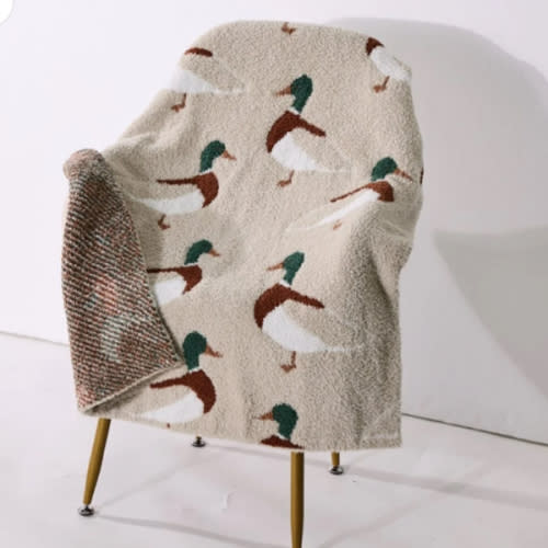 Chenille Baby Blanket - Mallard Duck Print | Velvet Fawn