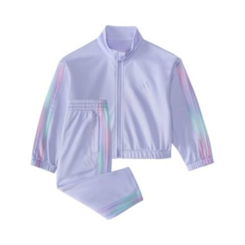 Baby Girls 2-Piece Long Sleeve Printed 3-Stripe Fashion Tricot Jacket & Pant Set
