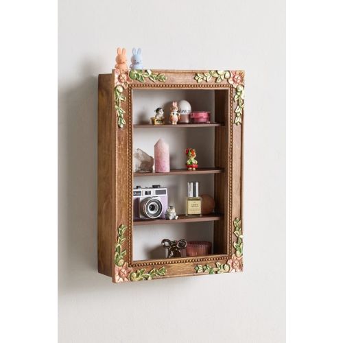 Florence Floral Gilded Figurine Wall Shelf