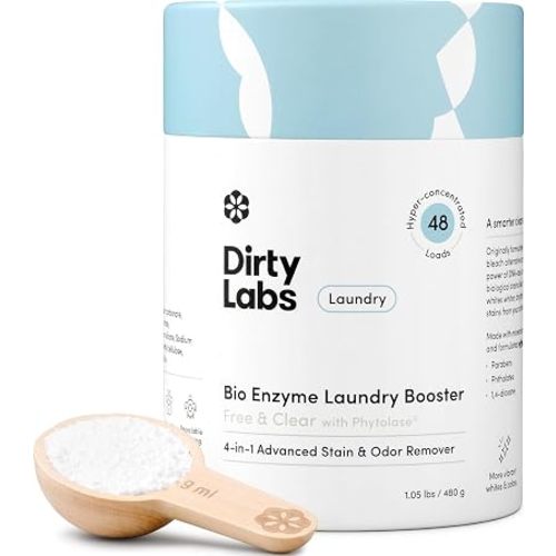 Dirty Labs | Bio Enzyme Laundry Booster | Scent Free | 48 Loads (1 lb)
