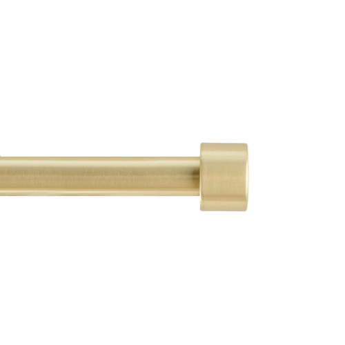 Mainstays Gold End Cap Adjustable Single Curtain Rod Set, 3/4 inch Diameter, Supports Up to 20 Pounds, 30-84 Inches Wide