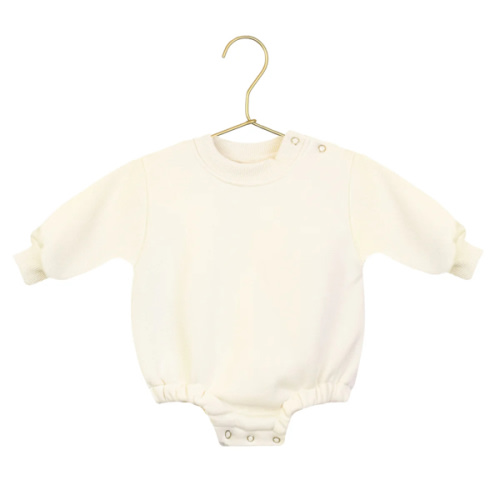 Sweatshirt Romper - Cream