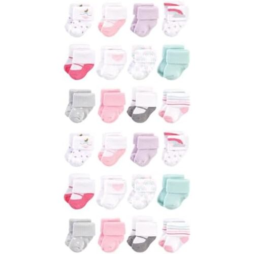 Hudson Baby Unisex Cotton Rich Baby Terry Socks 24-Pack