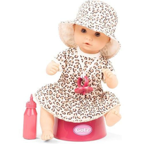 Gotz 2453153 Sleepy Aquini Girl Cats - 13" Tall Bath Baby Doll Without Hair and Brown Sleeping Eyes