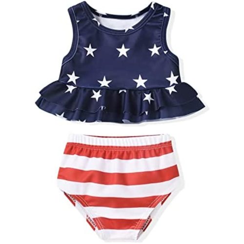 Aalizzwell Toddler Baby Girl Bathing Suit Two Piece Swimsuit Bikini Beach Wear
