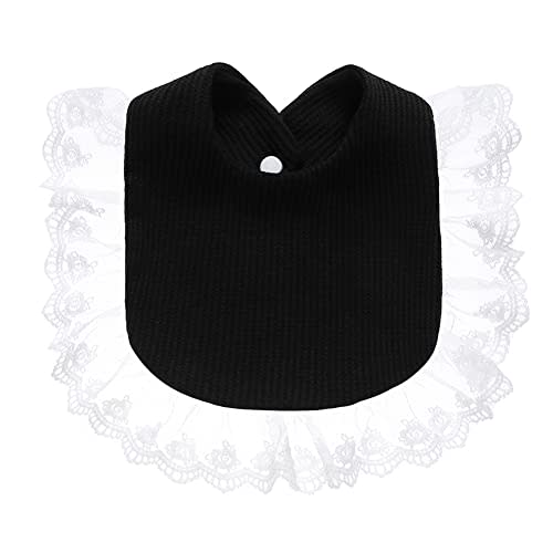 Surakey Baby Muslin Bandana Teething Bibs, Drool Lace Bibs for Newborn - Black