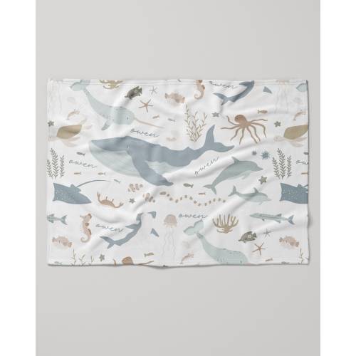 Ocean Animal Baby Blanket: Personalized Sea Life Nursery Decor