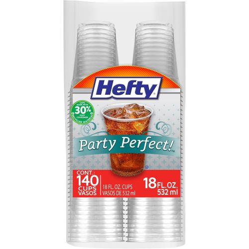 Hefty Party On Disposable Plastic Cups, Assorted, 16 Ounce, 100 Count
