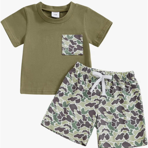PUHHAPIEY Toddler Baby Boy Clothes Summer Camo Tee Shorts Set