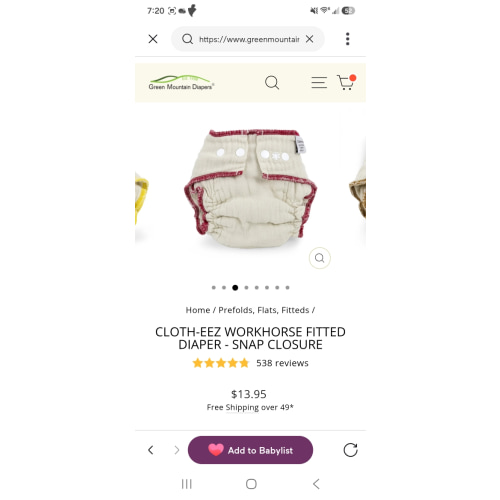 Cloth-eez Workhorse Fitted Diapers