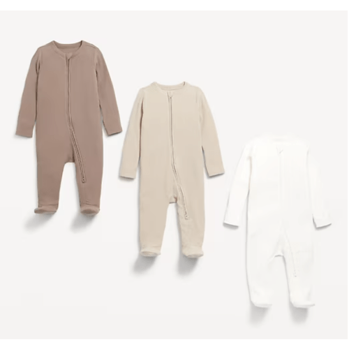 Unisex 2-Way-Zip Sleep & Play Footed One-Piece 3-Pack for Baby | Old Navy