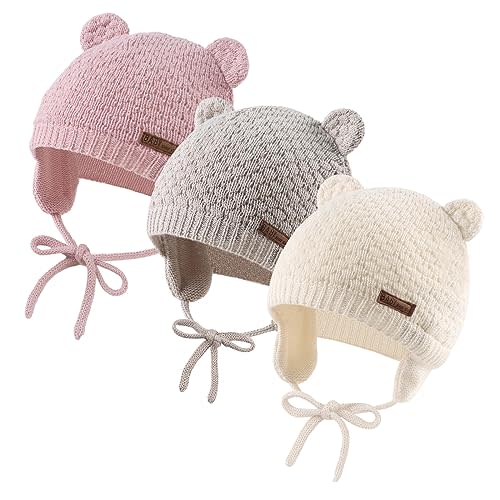 JANGANNSA Cute Knitted Boys Girls Christmas Beanie Warm Earflap Winter Hat Infant Toddler Baby Beanie 0-2Y